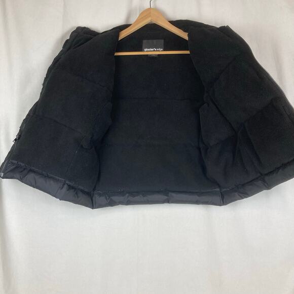Glaciers Edge Puffer Vest Mens L Black Down Feathers Thick Loft Zip & Hook Loop - Picture 5 of 8